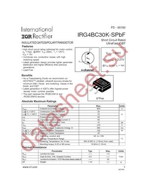 IRG4BC30K-SPBF datasheet  